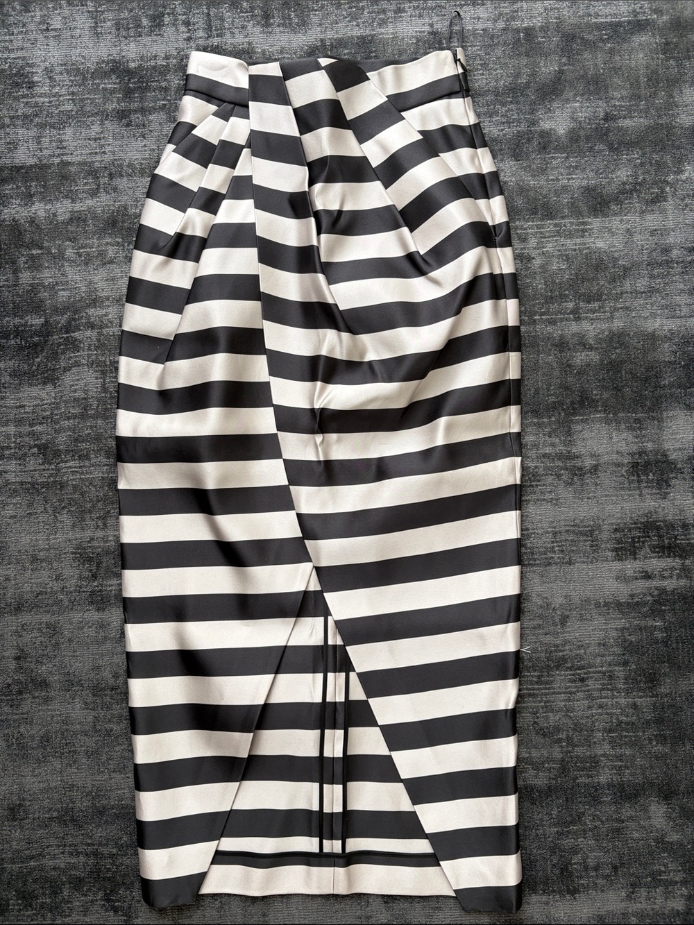 Louis Vuitton Black and White Horizontal Stripe Pencil Skirt
